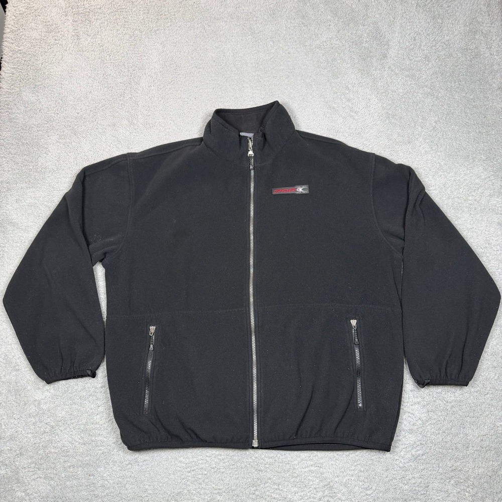 Spyder Mens Full Zip Fleece Jacket Black Midweight Ski Layer Large XL
